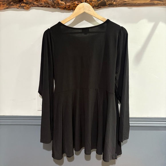 Torrid Elegant Wrap Style Black Blouse - Picture 7 of 8